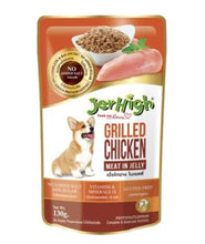 Jerhigh Wet Food for Dog Combo Chicken Meat with Roasted Duck 4pcs, Grilled Chicken Meat 4pcs, Chicken Meat with Liver 4pcs, Chicken with Riceberry Liver Flavor 4pcs in Jelly(16x130g)