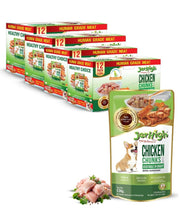 Jerhigh Wet Dog Food, Human Grade High Protein Chicken, Gravy Chicken Chunk in Vegetable (Pack of 48),All Life Stages