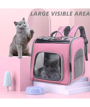KIKI N POOCH Cat Backpack, Breathable Pet Backpack with Front Cat Carrier Bags Pet Carriers Small Dog Cat Backpack Travel Space Capsule Cage Pet Bag Carrying for Dogs