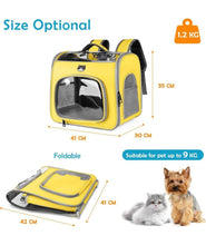 KIKI N POOCH Cat Backpack, Breathable Pet Backpack with Front Cat Carrier Bags Pet Carriers Small Dog Cat Backpack Travel Space Capsule Cage Pet Bag Carrying for Dogs