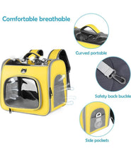 KIKI N POOCH Cat Backpack, Breathable Pet Backpack with Front Cat Carrier Bags Pet Carriers Small Dog Cat Backpack Travel Space Capsule Cage Pet Bag Carrying for Dogs