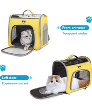 KIKI N POOCH Cat Backpack, Breathable Pet Backpack with Front Cat Carrier Bags Pet Carriers Small Dog Cat Backpack Travel Space Capsule Cage Pet Bag Carrying for Dogs
