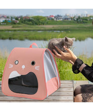 KIKI N POOCH Cat Backpack Carrier | Foldable & Breathable Travel Backpack | Pet-Friendly Travel Bag with Ventilation Mesh, Portable Pet Carrier for Outdoor Adventures, Camping & Hiking (Peach)