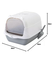 KIKI N POOCH Cat Litter Box Cat Litter Tray with Dome and Scoop with Foul Smell Absorber 18 x14 x14 Inch (45x35x35Cm)