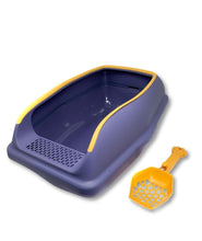 KIKI N POOCH Cat Litter Tray with Rim for Small Cats and Kittens - (Purple -  Small) (38x29x15cm) Semi-Closed Design and Durable Quality | Reduces Odor and Toilet Training Your Kitten