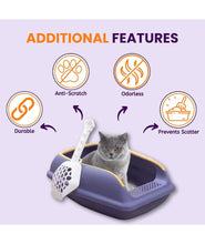 KIKI N POOCH Cat Litter Tray with Rim for Small Cats and Kittens - (Purple -  Small) (38x29x15cm) Semi-Closed Design and Durable Quality | Reduces Odor and Toilet Training Your Kitten