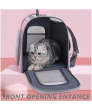 KIKI N POOCH Cat Backpack, Breathable Pet Backpack with Front Cat Carrier Bags Pet Carriers Small Dog Cat Backpack Travel Space Capsule Cage Pet Bag Carrying for Dogs