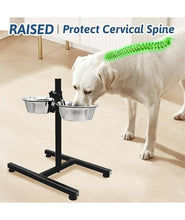 KIKI N POOCH Adjustable Pets Bowl Elevated Double Diner Dog Bowls | H-Base Stand with Stainless Steel Removable Bowls | Water Bowls | Pet Feeder Raised Dog Food Bowl - Dogs Feeding Station (800ml Small)