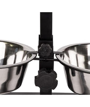 KIKI N POOCH Dog Trust Stainless Steel U-Shaped Standing Bowl with Adjustable Height Double Dinner Food & Water Feeding Bowls Ideal for Dogs & Puppies (Small, 750 ML