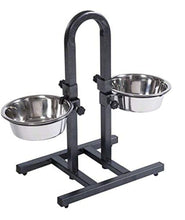 KIKI N POOCH Dog Trust Stainless Steel U-Shaped Standing Bowl with Adjustable Height Double Dinner Food & Water Feeding Bowls Ideal for Dogs & Puppies (Small, 750 ML