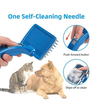 KIKI N POOCH Slicker Brush for Dogs Cats Puppy and Rabbit- Self Cleaning Slicker brush for dog & Puppies, Pet Grooming Comb with Press Key, Dog Hair Remover brushes- SMALL