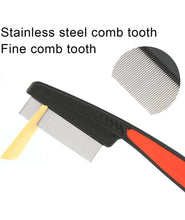 KIKI N POOCH Flea Lice Comb, Stainless Steel Dog Cat Grooming Combs with Rounded Teeth, Double Sided Professional Pet Tear Stain Remover, Dematting Tool for Small, Medium & Large Pets(COLOR MAY VARY)