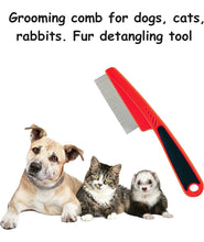KIKI N POOCH Flea Lice Comb, Stainless Steel Dog Cat Grooming Combs with Rounded Teeth, Double Sided Professional Pet Tear Stain Remover, Dematting Tool for Small, Medium & Large Pets(COLOR MAY VARY)