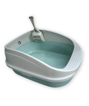 KIKI N POOCH Cat Litter Tray and Scooper - (Small, 47×31×21cm) with Detachable Rim Reduces Odor, Perfect Starter for Toilet Training Cats and Kittens | Durable & Strong PP Material