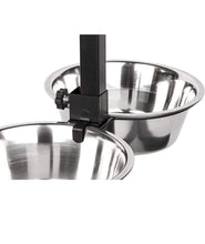 KIKI N POOCH Dog Trust Stainless Steel U-Shaped Standing Bowl with Adjustable Height Double Dinner Food & Water Feeding Bowls Ideal for Dogs & Puppies (Small, 750 ML