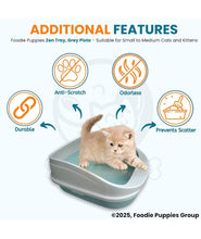 KIKI N POOCH Cat Litter Tray and Scooper - (Small, 47×31×21cm) with Detachable Rim Reduces Odor, Perfect Starter for Toilet Training Cats and Kittens | Durable & Strong PP Material