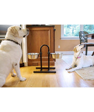 KIKI N POOCH Dog Trust Stainless Steel U-Shaped Standing Bowl with Adjustable Height Double Dinner Food & Water Feeding Bowls Ideal for Dogs & Puppies (Small, 750 ML