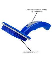 KIKI N POOCH Slicker Brush for Dogs Cats Puppy and Rabbit- Self Cleaning Slicker brush for dog & Puppies, Pet Grooming Comb with Press Key, Dog Hair Remover brushes- SMALL