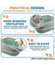 KIKI N POOCH Cat Litter Tray and Scooper - (Small, 47×31×21cm) with Detachable Rim Reduces Odor, Perfect Starter for Toilet Training Cats and Kittens | Durable & Strong PP Material