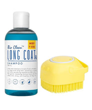Bio Clean Long Coat Dog Shampoo with Soft Silicone Shampoo Dispenser Brush- Cruelty Free, Maintain PH Balance, Moisturising and Gentle on Skin- 200 ML