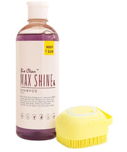 Bio Clean Max Shine Dog Shampoo with Soft Silicone Shampoo Dispenser Brush- Cruelty Free, Maintain PH Balance, Moisturising and Gentle on Skin- 500 ML