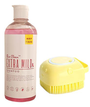 Bio Clean Extra Mild Dog Shampoo with Soft Silicone Shampoo Dispenser Brush- Cruelty Free, Maintain PH Balance, Moisturising and Gentle on Skin- 500 ML