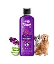Lozalo Floral Aromatherapy Pet Conditioning Shampoo - 250ml, Orchid Fragrance, Coat Cleansing, Odour Control Shampoo for Dogs & Cats, with Aloe Vera Extract and Chamomile Oil