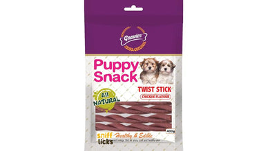 Gnawlers Puppy Snack Twist Stick Chicken Flavored Dog Treats - 400g (Pack of 1)