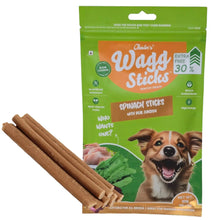 Chester's Wagg Sticks Chicken Sticks with Real Chicken | No Artificial Enhancers | Antioxident Rich | Soft Chew Sticks | Human Grade Indredients | (91Gm Pack of 1, Spinach Stick)