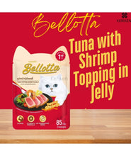 Bellotta Wet Cat Food for All Life Stages of Cats Tuna and Topping Shrimp in Jelly Pouch 85 Gram (Pack of 6)