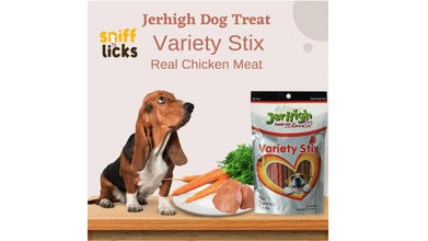 Jerhigh Dog Treats, Human Grade High Protein Chicken, Fully Digestible Healthy Snack & Training Treat, Free from by-Products & Gluten, Variety Stick 200gm