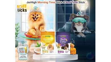 Jerhigh Dog Treat for Energy & Relaxing - Morning Time Stick & Bed Time Stick Added Super Food & Natural Honey (Pack of 2)