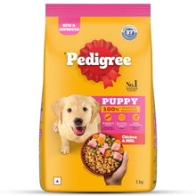 Pedigree Puppy Dry Dog Food, Chicken & Milk, 1 kg, Contains 37 Essential Nutrients, 100% Complete & Balanced Food for Puppies