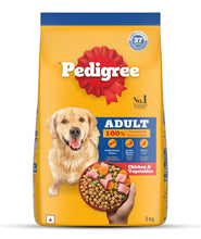 Pedigree Adult Dry Dog Food, Chicken & Vegetables, 3 kg, Contains 37 Essential Nutrients, 100% Complete & Balanced Food for Adult Dogs