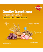 Pedigree Adult Wet Dog Food, Chicken Liver & Vegetables Chunks in Gravy, 70 g (Pack of 30), Made with Real Meat, 100% Complete & Balanced Meal for Adult Dogs