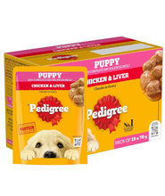 Pedigree Puppy Wet Dog Food, Chicken & Liver Chunks in Gravy, 70 g (Pack of 15), Made with Real Meat, 100% Complete & Balanced Meal for Puppies