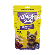 Chester's Wagg Sticks Chicken Sticks with Real Chicken | No Artificial Enhancers | Antioxident Rich | Soft Chew Sticks | Human Grade Indredients | (91Gm Pack of 1, Banana Stick)