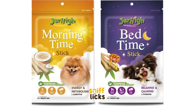 Jerhigh Dog Treat for Energy & Relaxing - Morning Time Stick & Bed Time Stick Added Super Food & Natural Honey (Pack of 2)